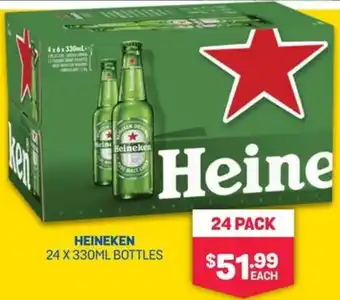 Bottlemart HEINEKEN 24 X 330ML BOTTLES offer