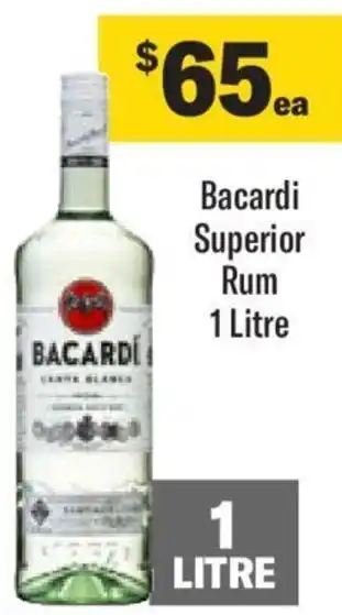 Bacardi Superior Rum 1 Litre