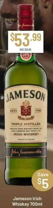 Jameson Irish Whiskey 700ml