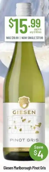 Giesen Marlborough Pinot Gris