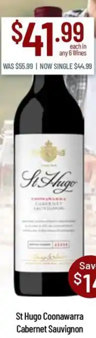 Chambers Cellars St Hugo Coonawarra Cabernet Sauvignon offer