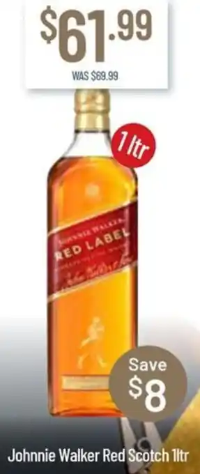 Johnnie Walker Red Scotch 1ltr