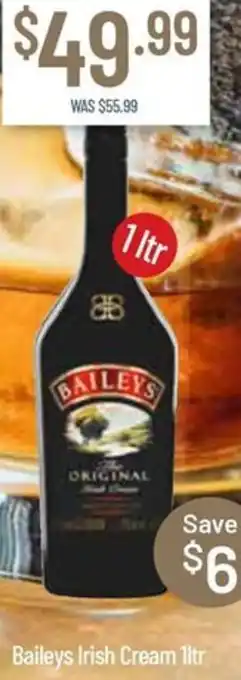 Baileys Irish Cream 1ltr