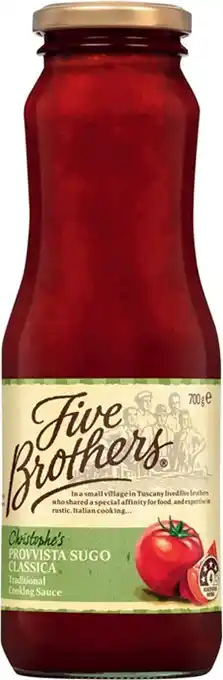 IGA Five Brothers Provvista Sugo Classica Pasta Sauce 700g offer