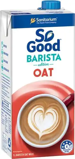 IGA Sanitarium So Good Barista Oat or Almond Milk 1 Litre offer