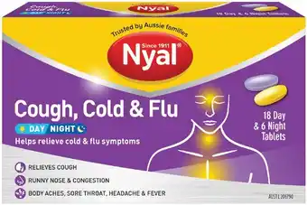 IGA Nyal Cough, Cold & Flu Day & Night Tablets 24 Pack offer