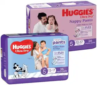 IGA Huggies Nappy Pants 24‑36 Pack Selected Varieties offer