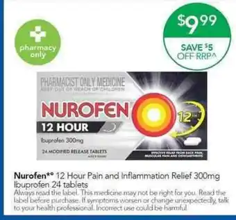 Terry White Nurofen 12 Hour Pain and Inflamation Relief 300mg Ibuprofen 24 Tablets offer