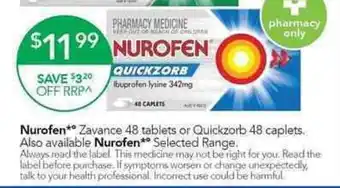 Terry White Nurofen Quickzorb 48 Caplets offer