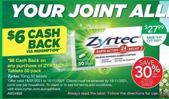 Zyrtec 10 mg 50 tablets