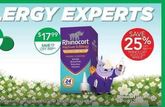 Terry White Rhinocort Nasal Spray 64mcg 120 doses offer