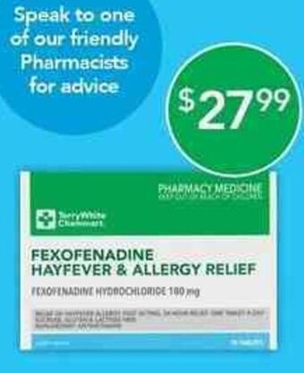 Terry White Fexofenadine Hayfever & Allergy Relief offer