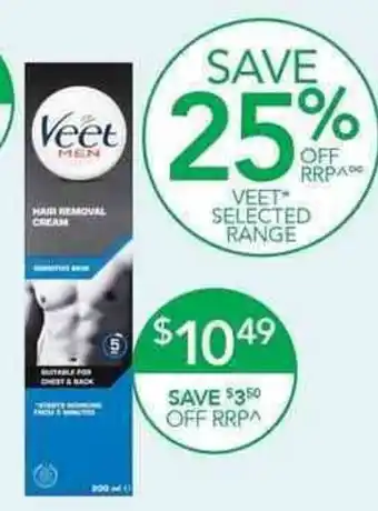 Terry White Veet Men Hair Removal Cream Sensitive Skin 200ml offer