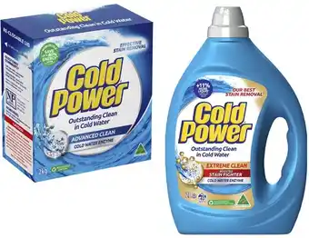 Coles Cold Power Laundry Liquid 2 Litre or Powder 2kg offer