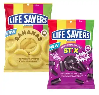 Coles Life Savers Candy 150g-200g or Darrell Lea Nibs 200g offer