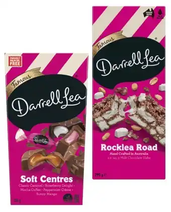 Coles Darrell Lea Soft Centres 255g or Rocklea Road 290g or Raspberry Bullets Gift Box 400g offer