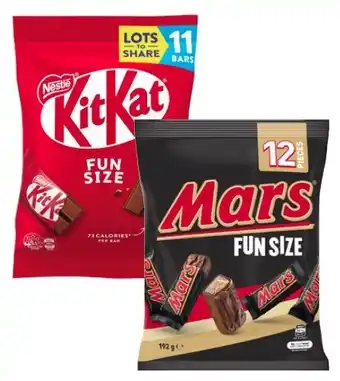 Coles Mars Chocolate Fun Size 132g-192g or Nestlé Chocolate Fun Pack 127g-158g or Skittles Fun Size 180g offer