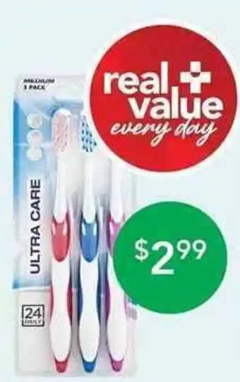 Terry White 24 Daily Ultra Care Toothbrush Medium 3 Pack offer