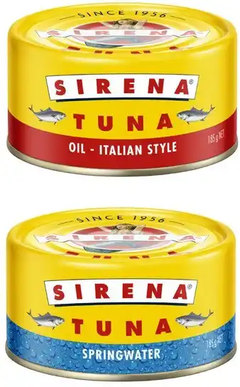 Coles Sirena Tuna 185g offer