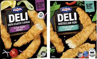 Coles Birds Eye Deli Crispy Light Batter Hoki or Flat Head Fillets 250g offer