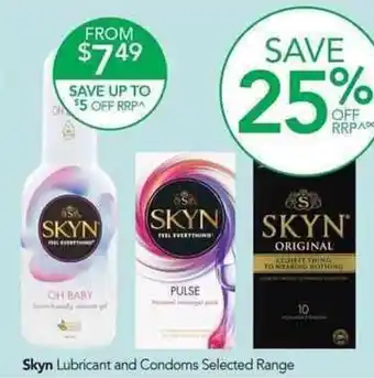 Terry White Skyn Lubricant and Condoms Selected Range offer