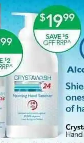 Terry White Crystawash 24 Foaming Hand Sanitizer 500ml offer
