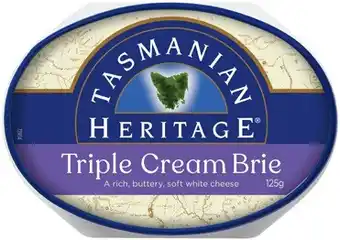 Coles Tasmanian Heritage Triple Cream Brie 125g offer