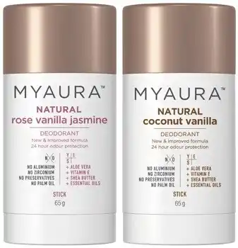 Myaura Natural Deodorant Stick 65g