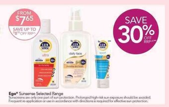 Terry White Ego Sunsense Selected Range offer
