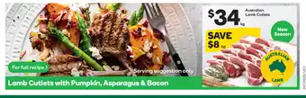 Woolworths Australian Lamb Cutlets per kg offer