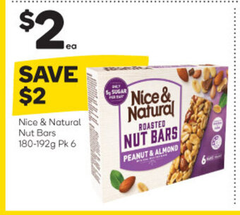 Woolworths Nice & Natural Nut Bars 180-192g Pk 6 offer