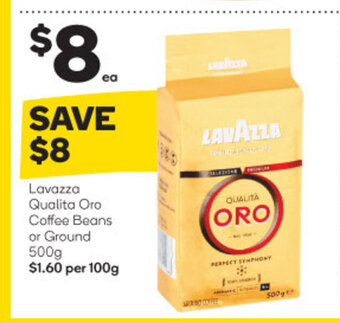 Woolworths Lavazza Qualita Oro Coffee Beans or Ground 500g offer