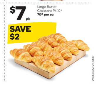 Woolworths Large Butter Croissant Pk 10 offer