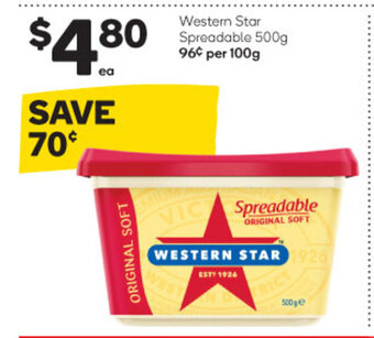 Woolworths Western Star Spreadable 500g offer