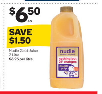 Woolworths Nudie Gold Juice 2 Litre offer