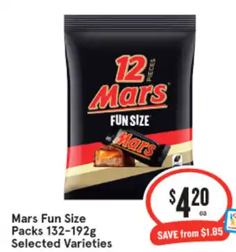 IGA Mars Fun Size Packs 132-192g offer