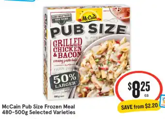 IGA McCain Pub Size Frozen Meal 480-500g offer