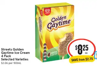 IGA Streets Golden Gaytime Ice Cream 4 Pack offer