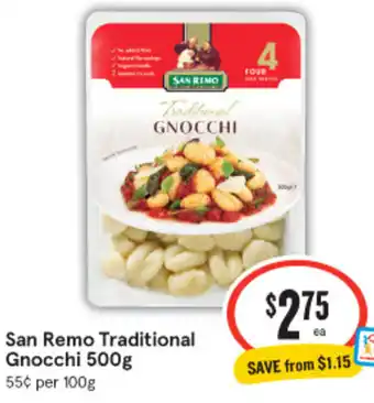 IGA San Remo Traditional Gnocchi 500g offer