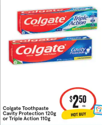 IGA Colgate Toothpaste Cavity Protection 120g or Triple Action 110g offer