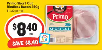 IGA Primo Short Cut Rindless Bacon 750g offer