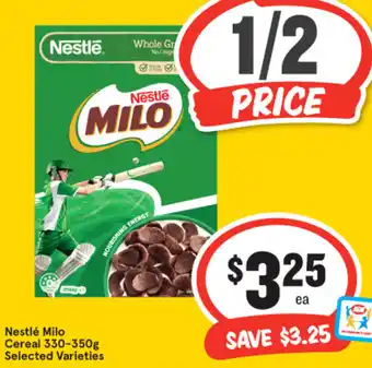 IGA Nestlé Milo Cereal 330-350g offer