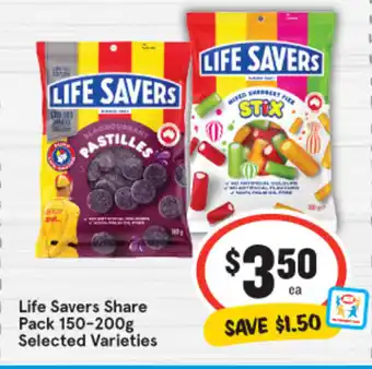 IGA Life Savers Share Pack 150-200g offer