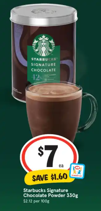 IGA Starbucks Signature Chocolate Powder 330g offer