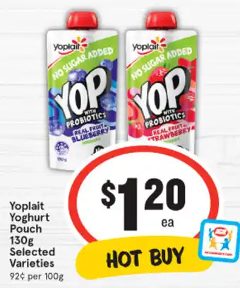 IGA Yoplait Yoghurt Pouch 130g offer