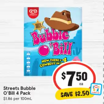 IGA Streets Bubble O'Bill 4 Pack offer