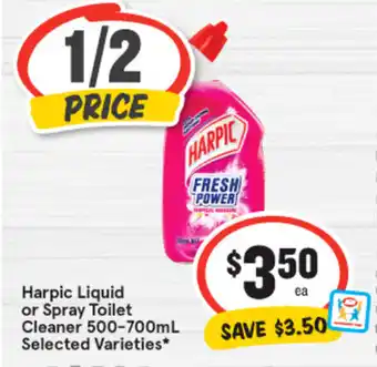 IGA Harpic Liquid or Spray Toilet Cleaner 500-700mL offer