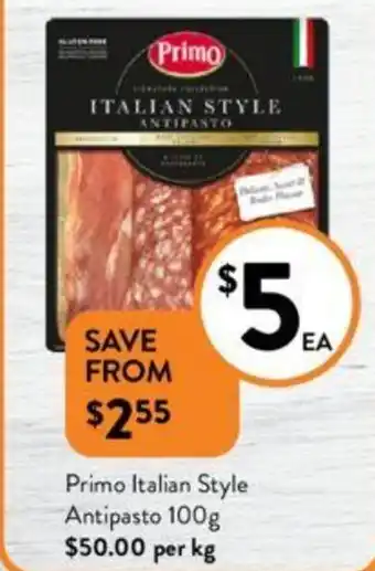 Foodworks Primo Italian Style Antipasto 100g offer