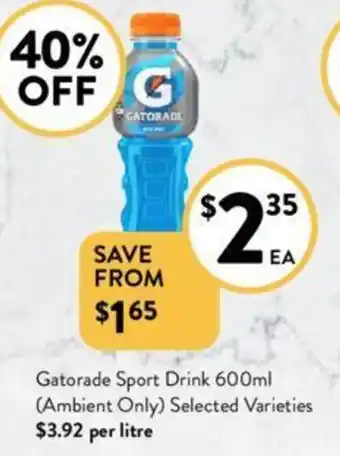 Foodworks Gatorade Sport Drink 600ml offer