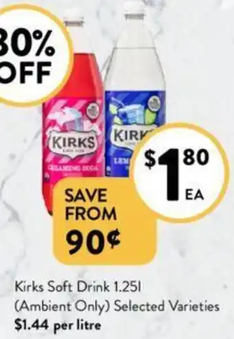 Foodworks Kirks Soft Drink 1.251 offer
